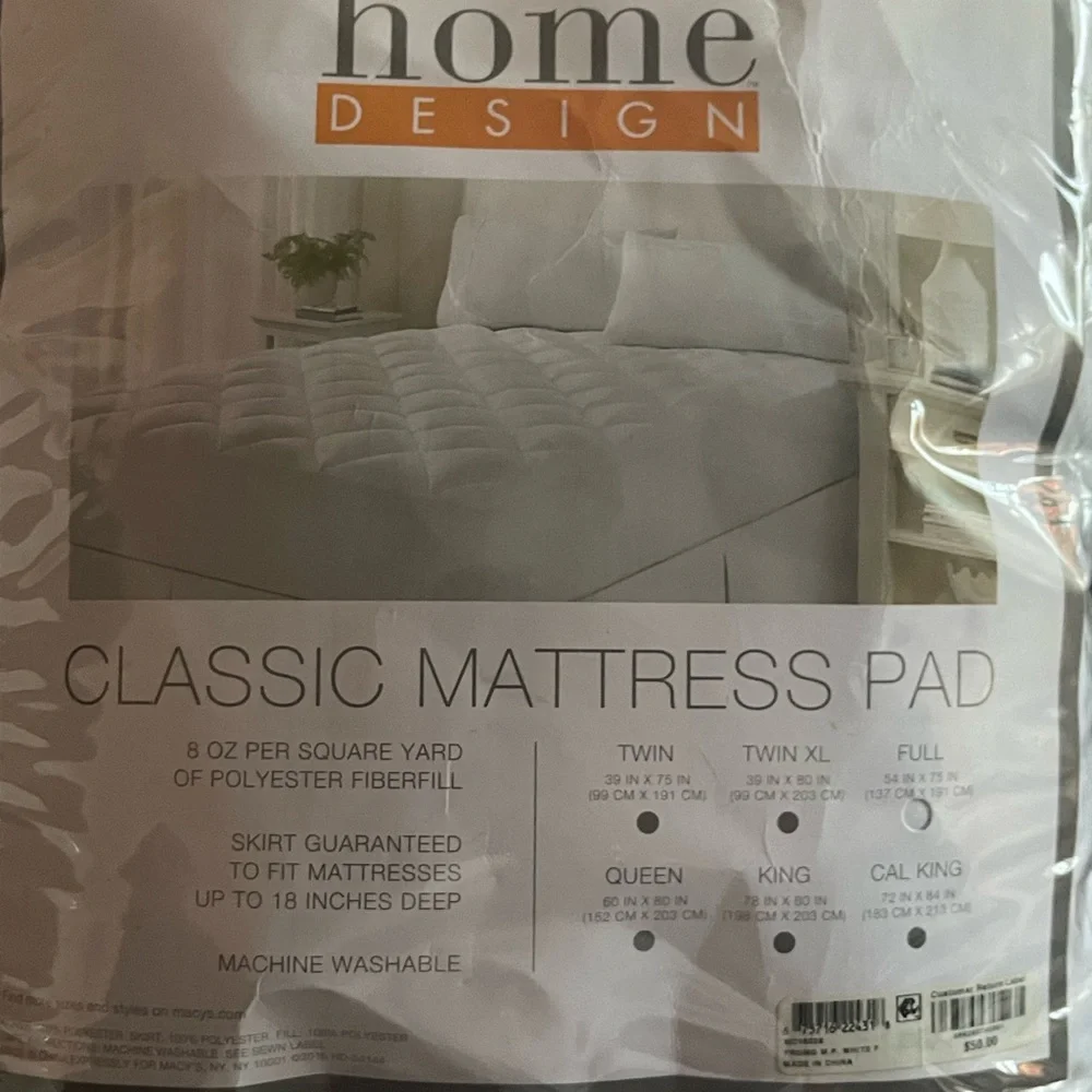 Classic mattress pad fit mattresses up to 18 inches.